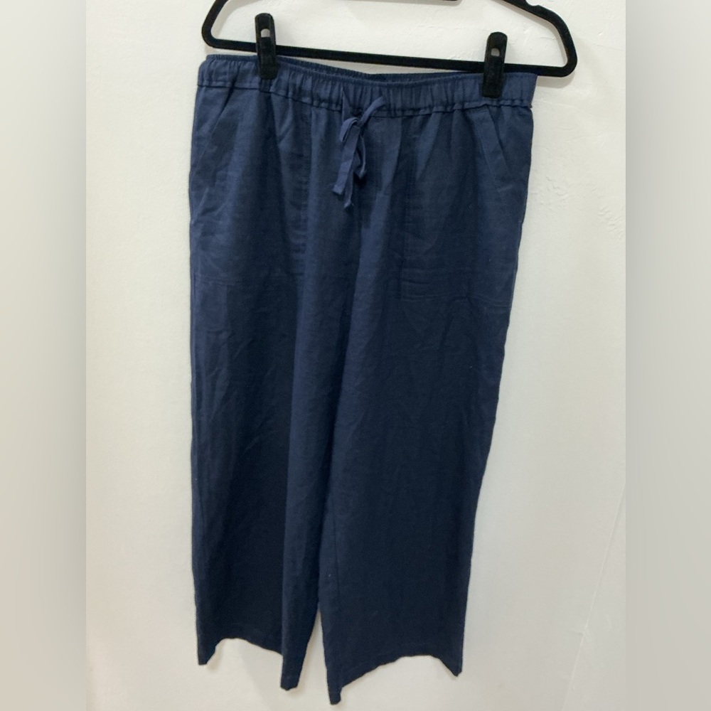 Women’s casa cabana linen blend navy pants size medium